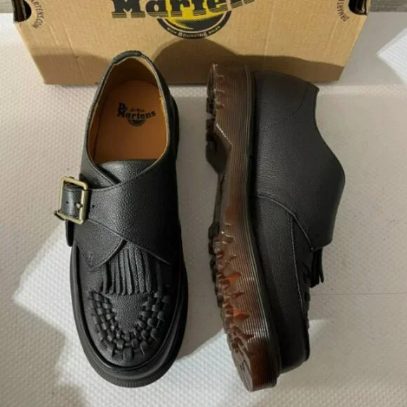 DR. MARTENS Ramsey Kiltie WOVEN Buckle Monk Loafer Creepers MSRP$210 CHIC&UNIQUE - Picture 2 of 13